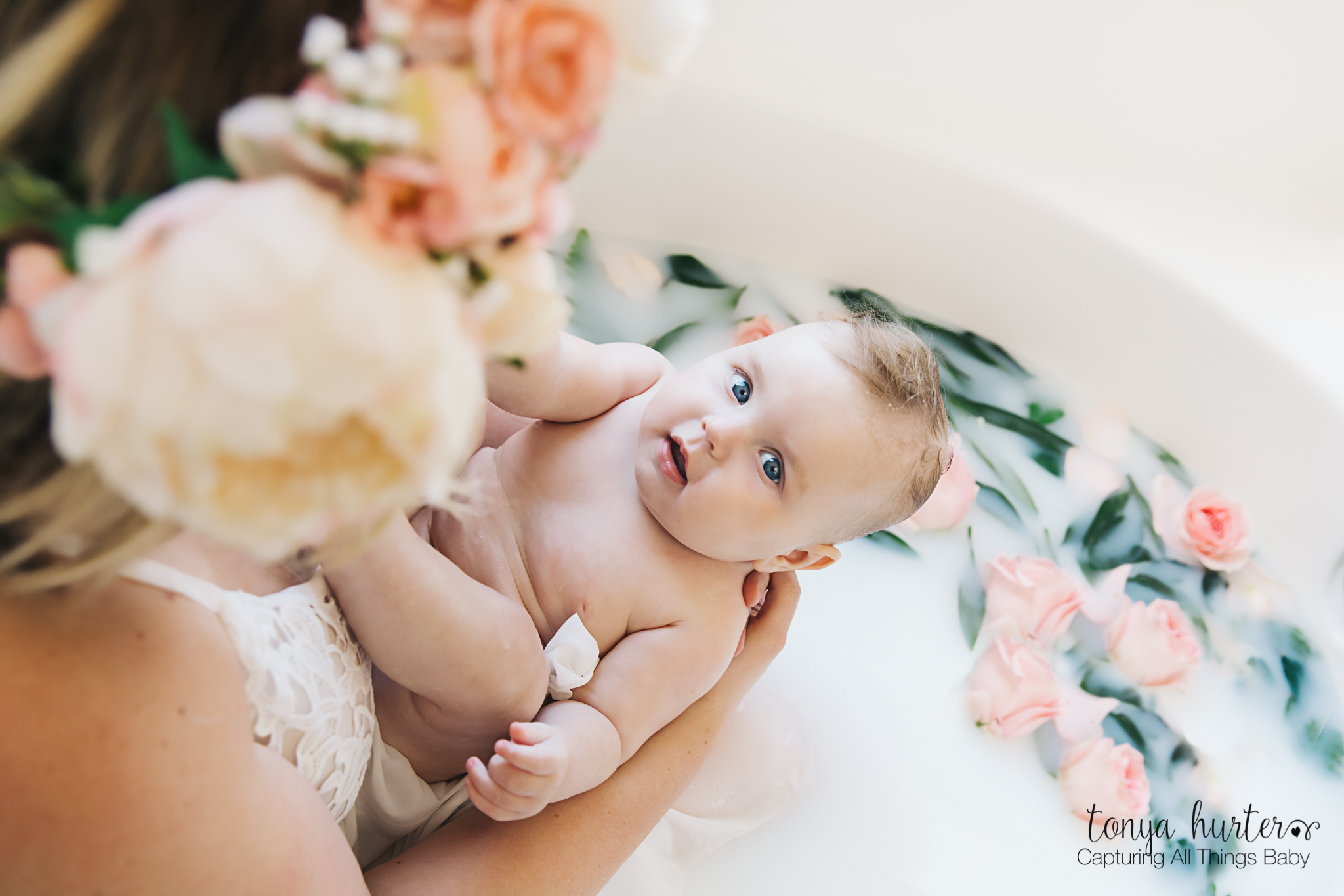 Mother and Baby Milk Bath Photo Shoot, Raleigh NC